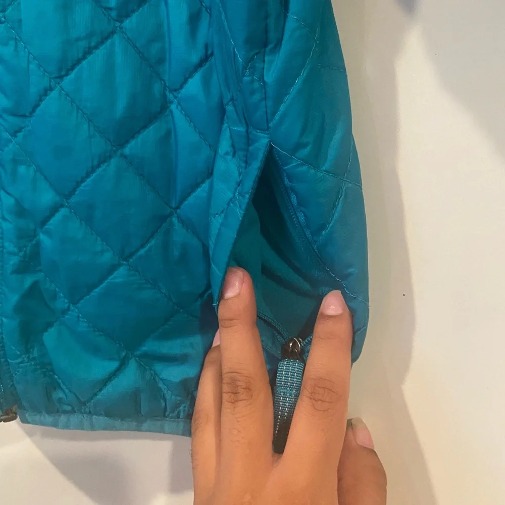 Patagonia Teal Quilted Jacket with Chest Logo